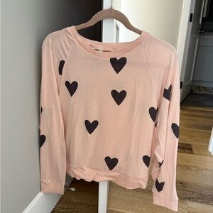 Heart Print Pajamas - Pink
